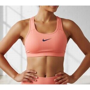 Nike Dri-Fit Sportsbra Bright Coral Pink Women Size Medium Athletic Sports Gym